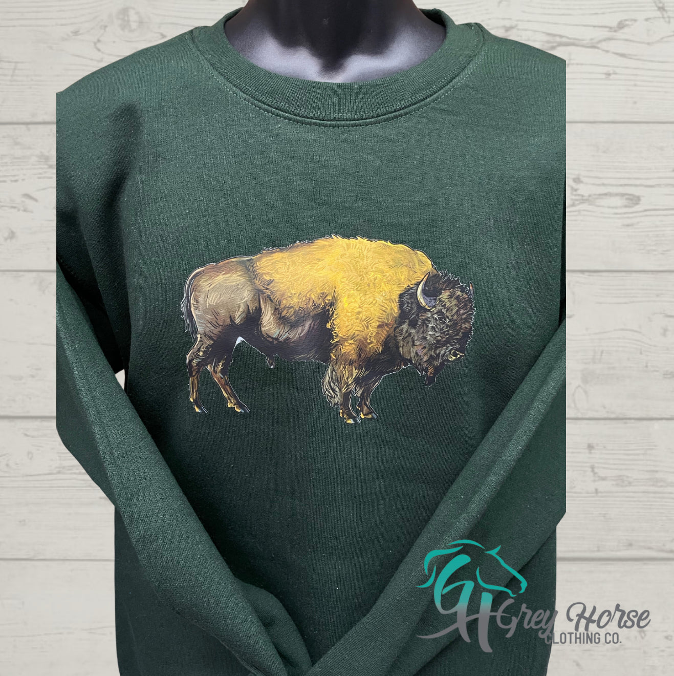 GH Adult Crewneck - Forest Green, Buffalo