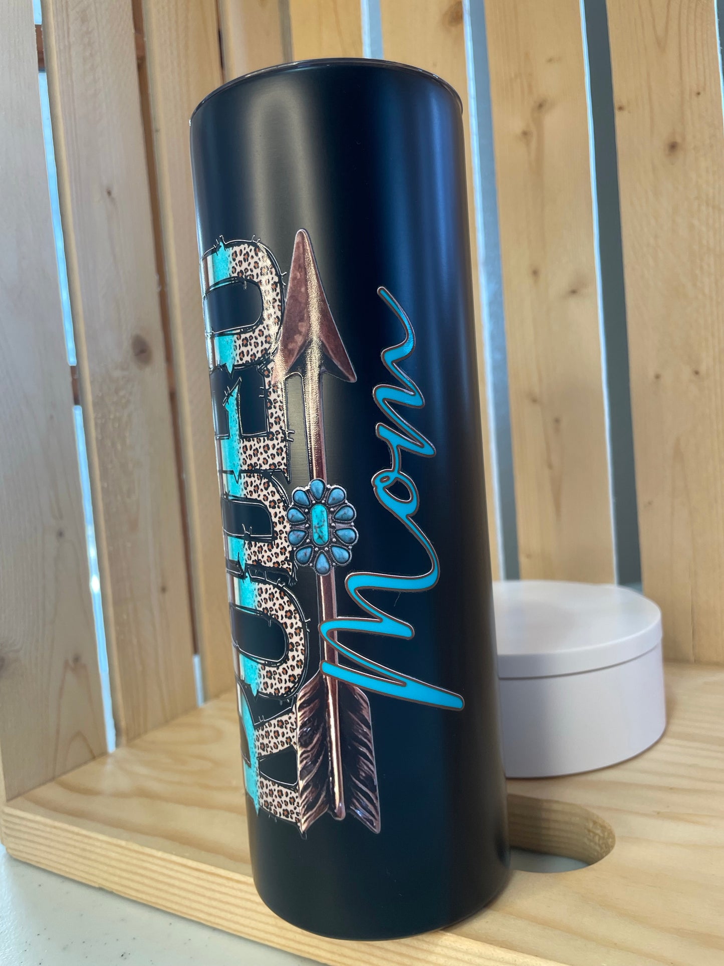 GH 20oz Tumbler - Black - Teal Rodeo Mom