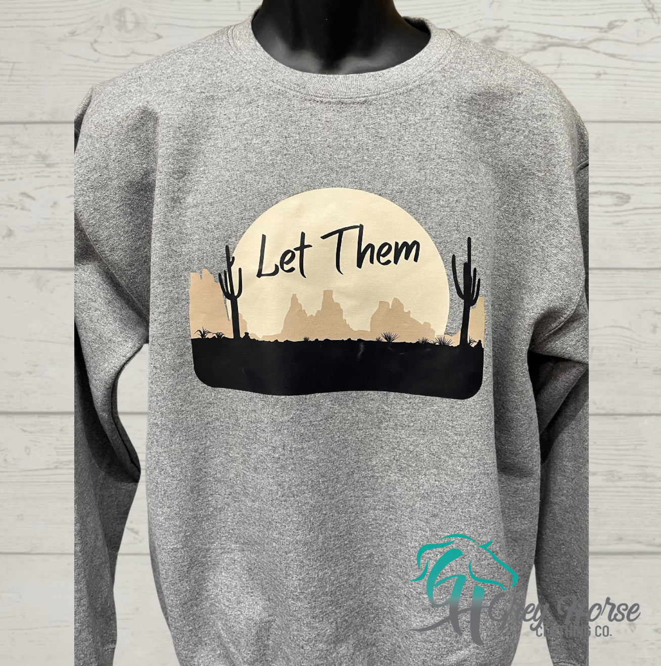 GH Adult Crewneck - Heather Grey, Let Them