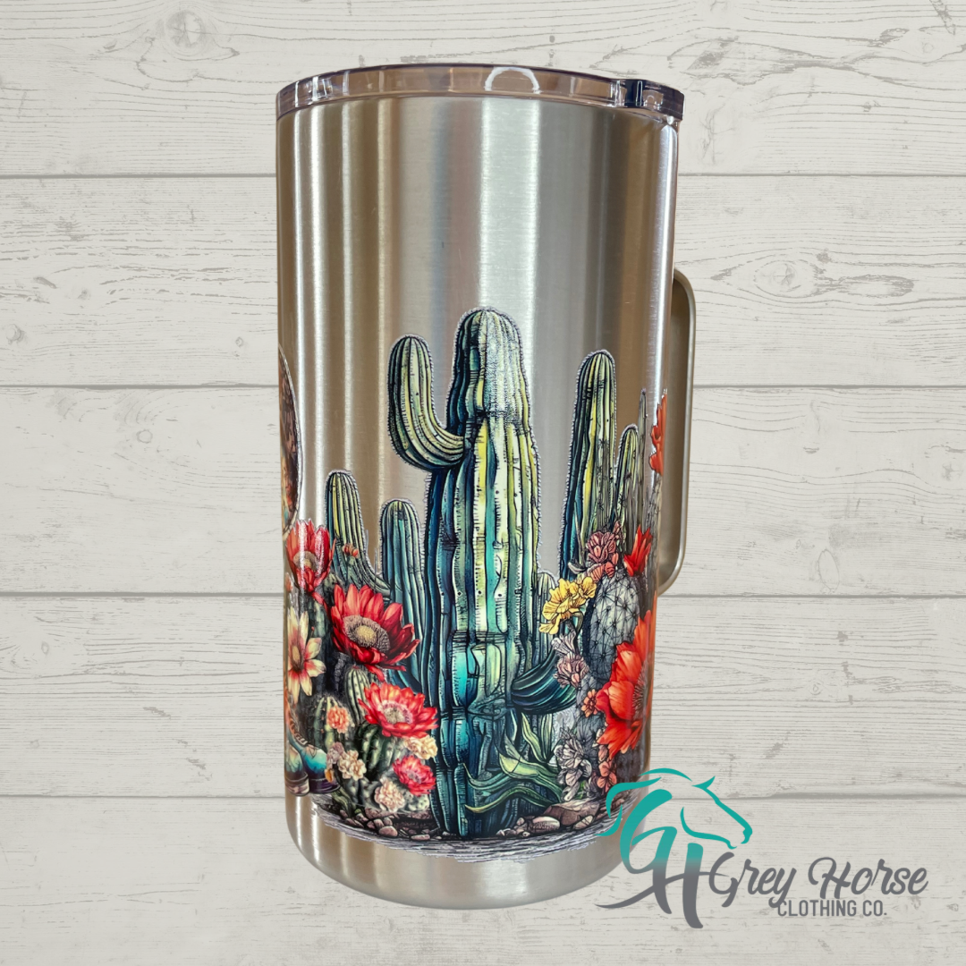 GH 18oz Stainless Steel Handled Tumbler - Boots and Cactus