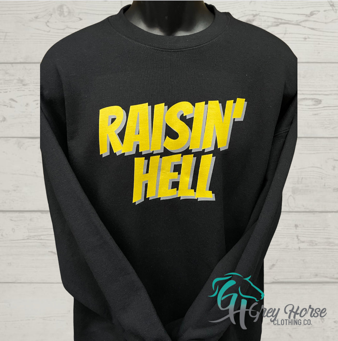 GH Adult Crewneck - XL Black, Raisin Hell