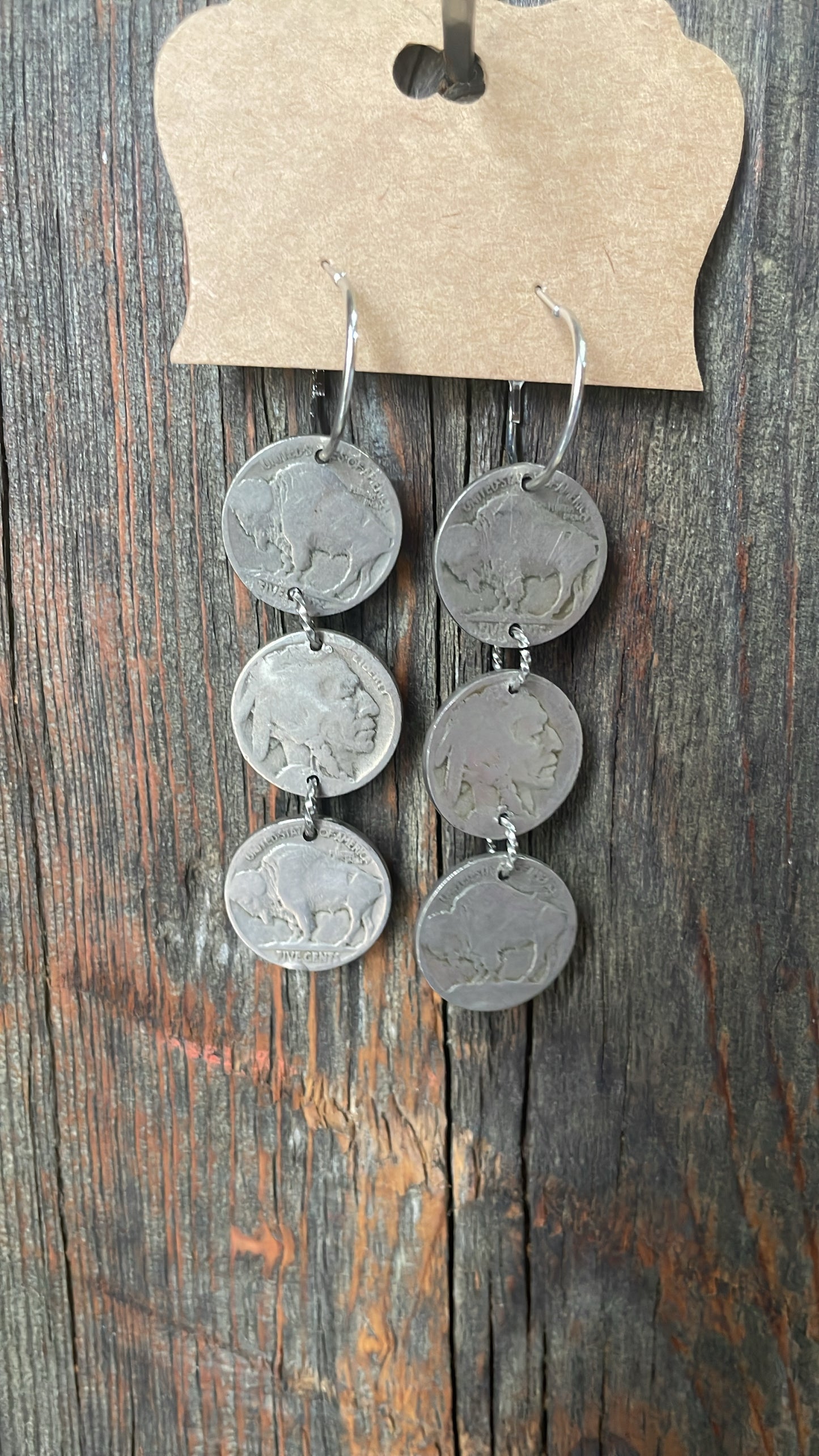GH Earrings - Triple Buffalo Nickles