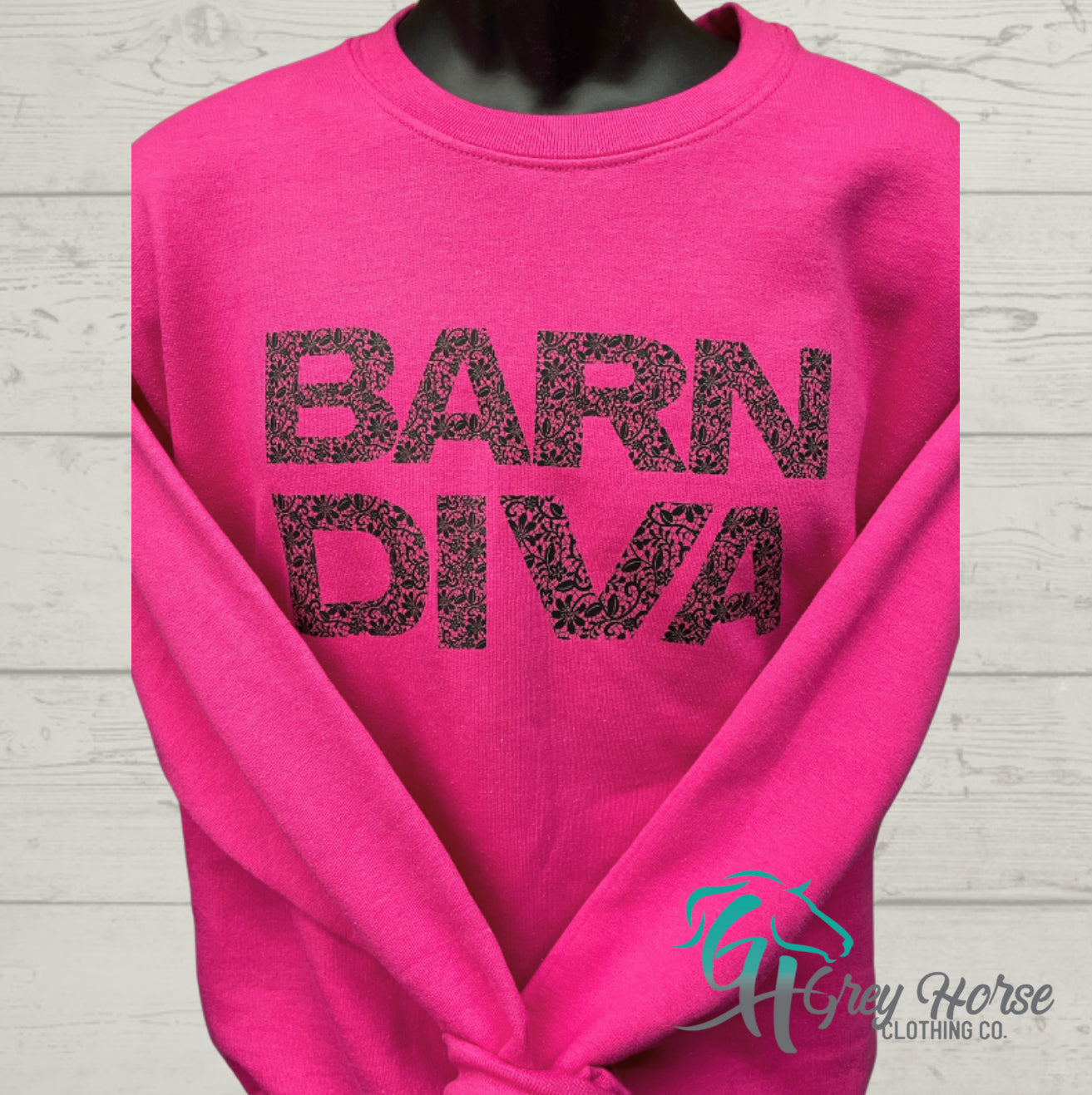 GH Adult Crewneck - Heliconia Pink, Barn Diva