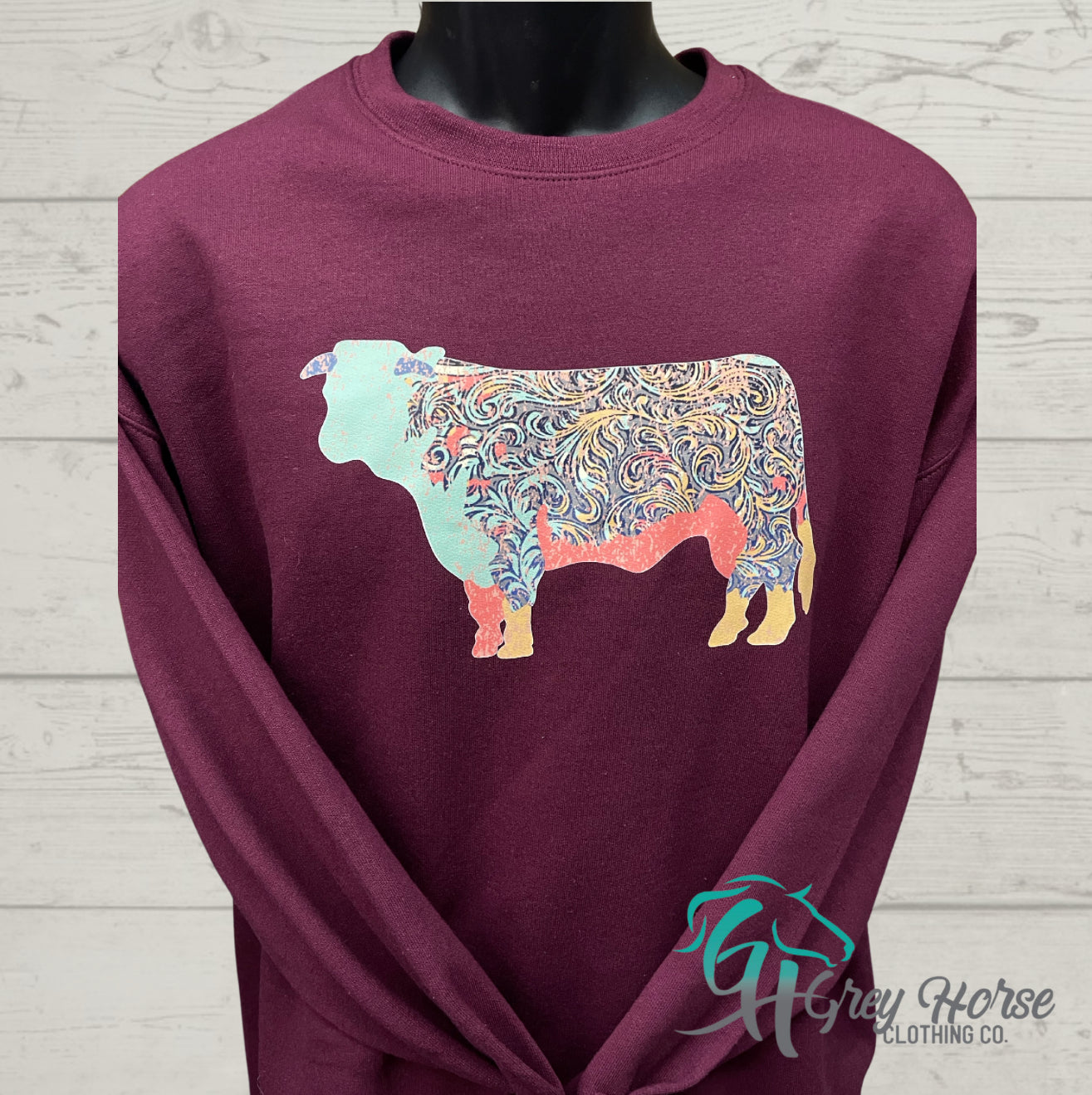 GH Adult Crewneck - Maroon, Hereford