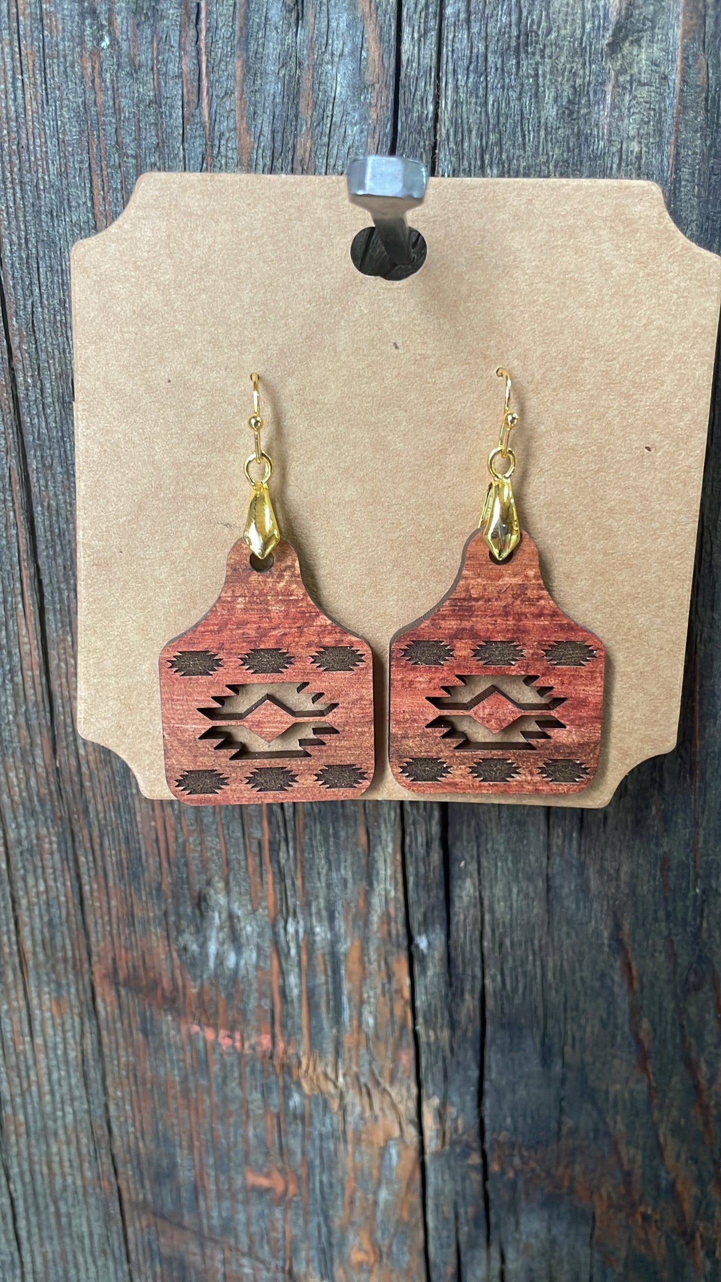 GH Earrings - Laser Cut Wood - Western Ear Tags