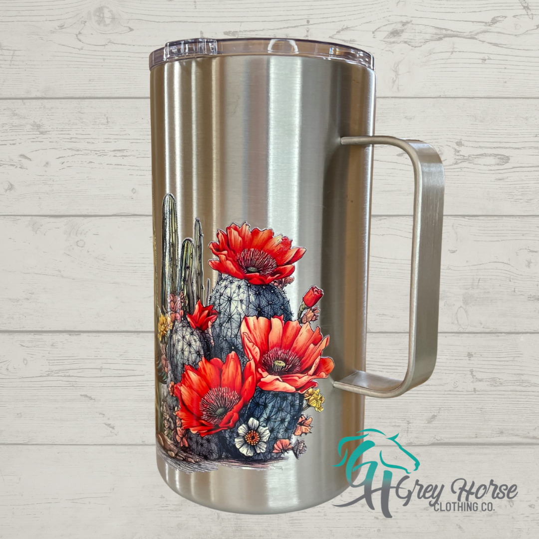 GH 18oz Stainless Steel Handled Tumbler - Boots and Cactus