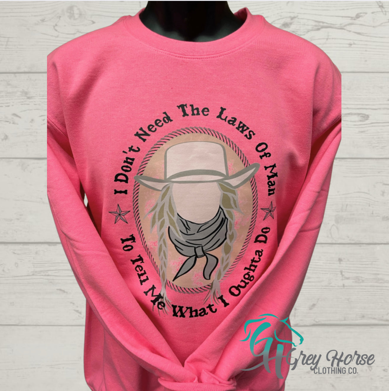 GH Adult Crewneck - Safety Pink, Laws of Man