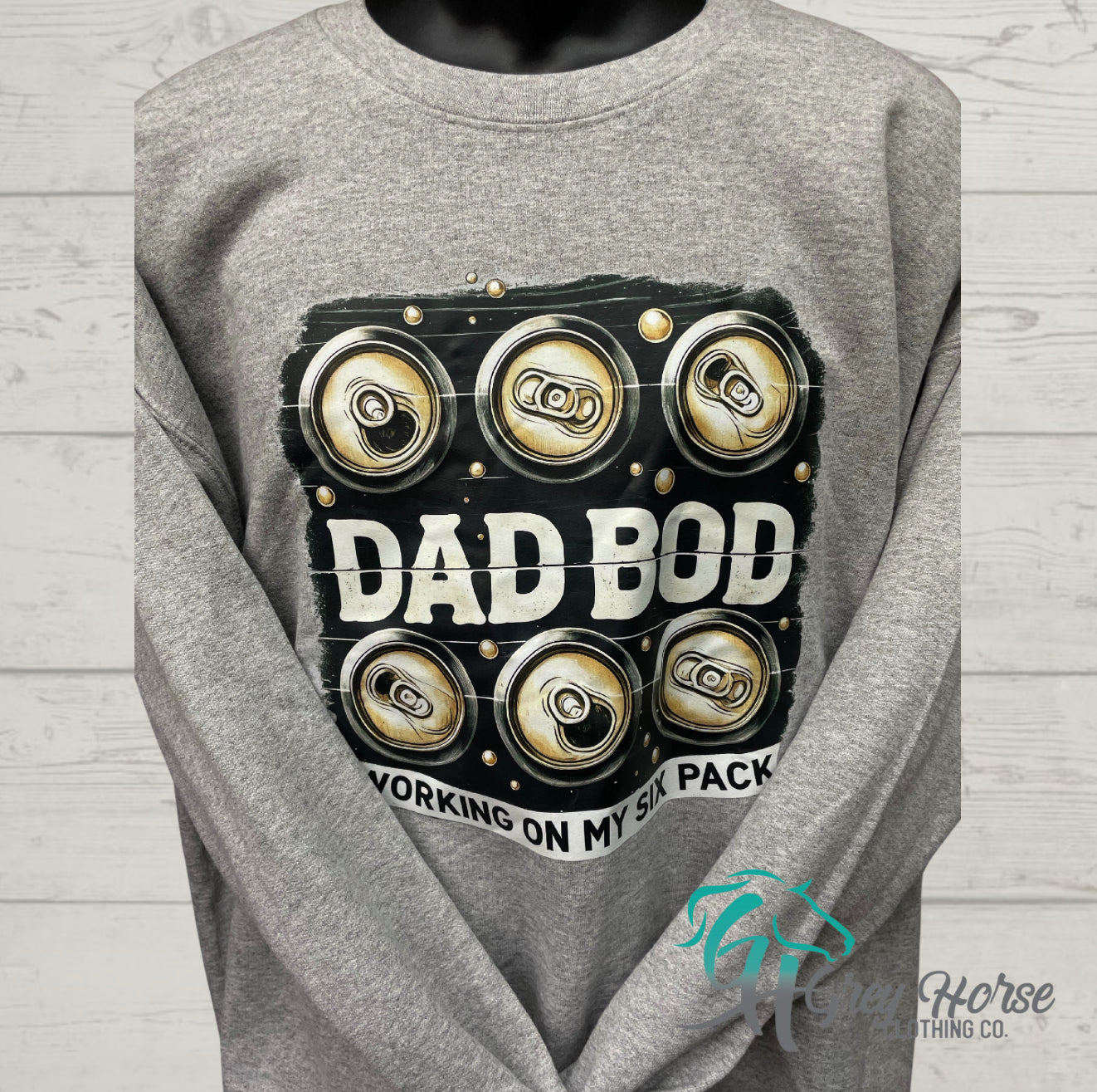 GH Adult Crewneck - Sports Grey, Dad Bod
