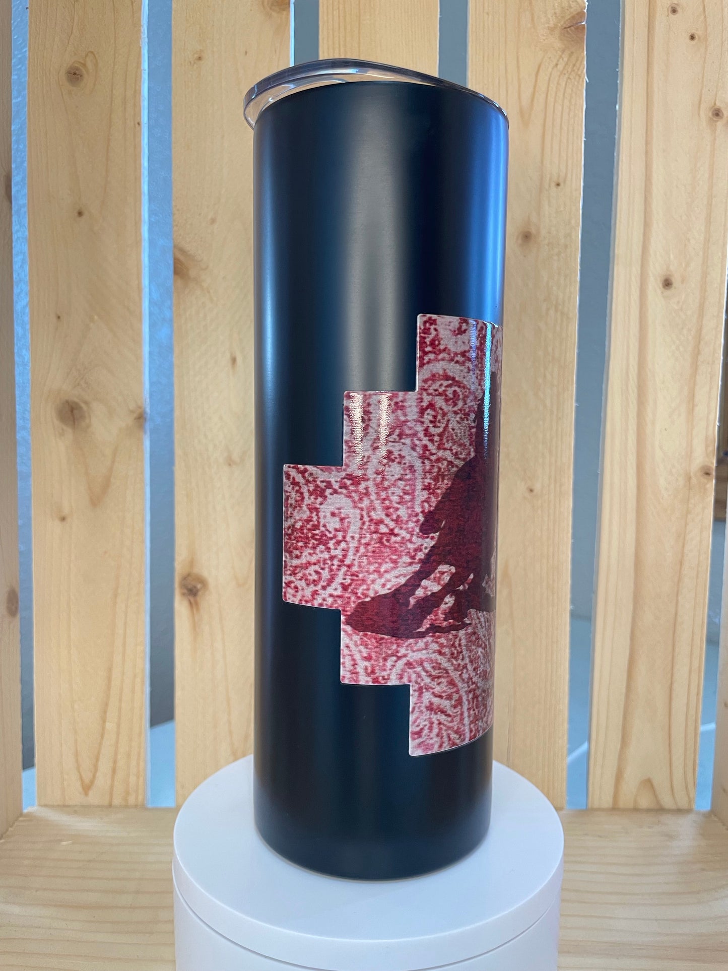 GH 20oz Tumbler - Black - Burgundy Barrel Racer