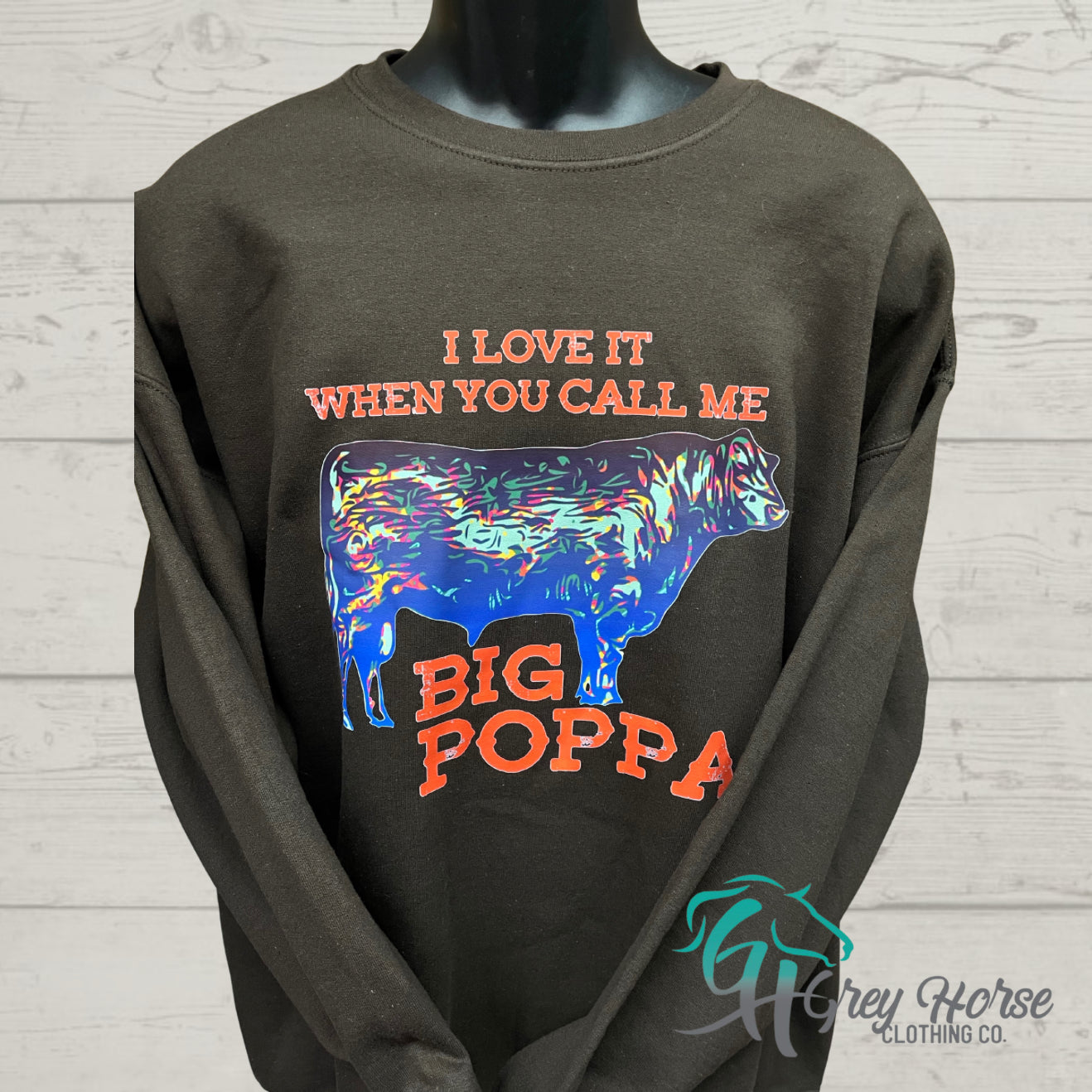 GH Adult Crewneck - Brown, Big Poppa