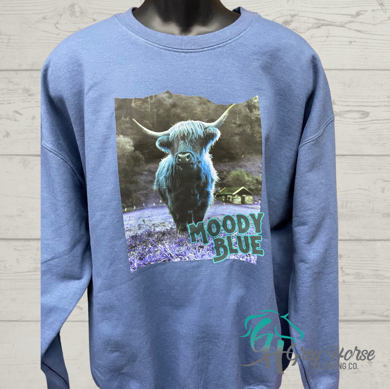 GH Adult Crewneck - Blue, Moody Blue