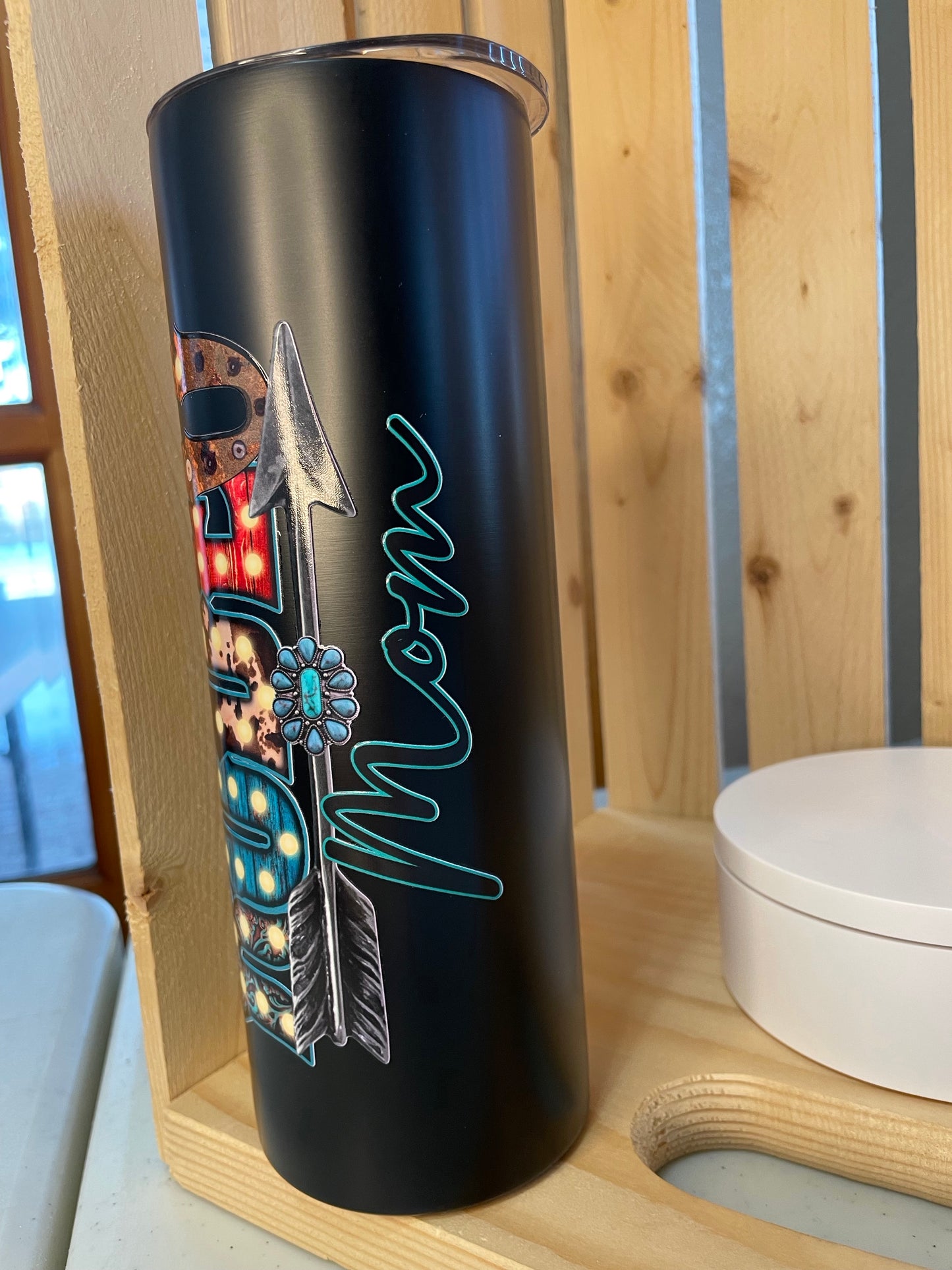 GH 20oz Tumbler - Black - Rodeo Mom in Lights