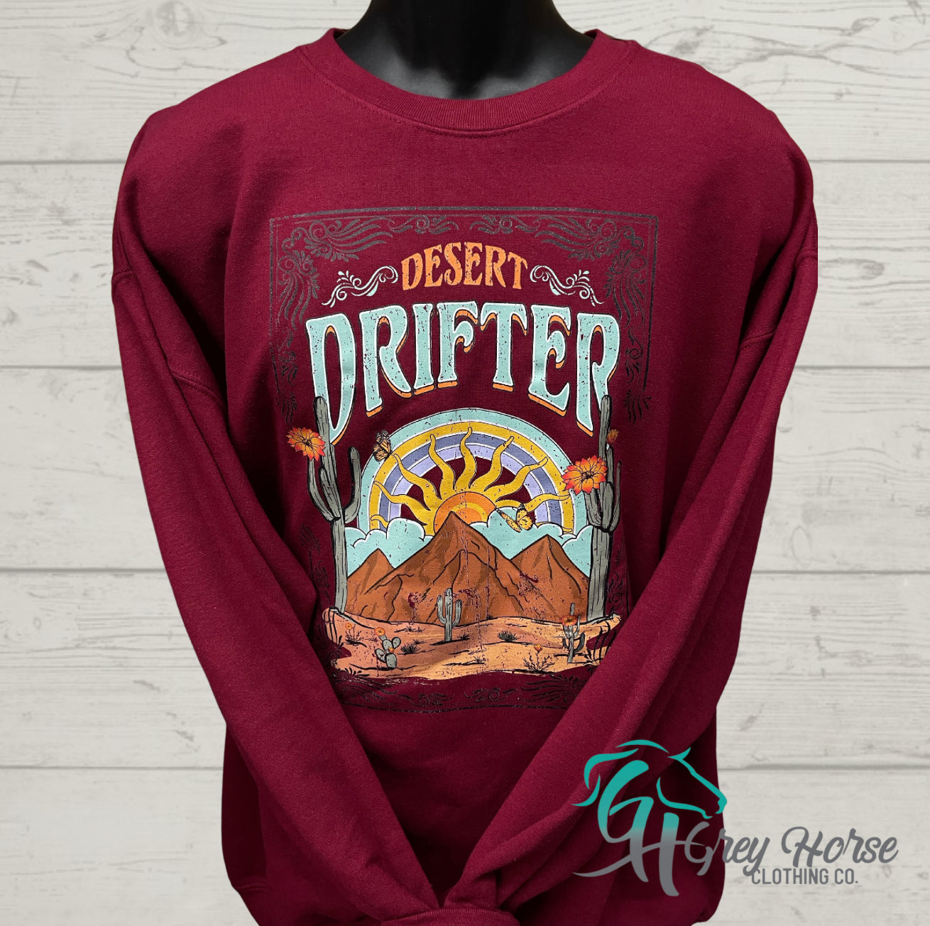 GH Adult Crewneck - Red, Desert Drifter