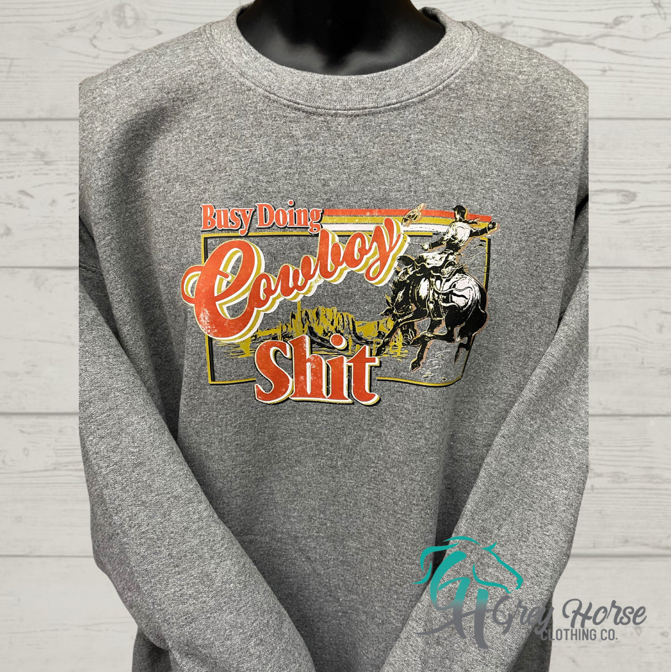 GH Adult Crewneck - 2XL Heather Grey, Cowboy Sh*t
