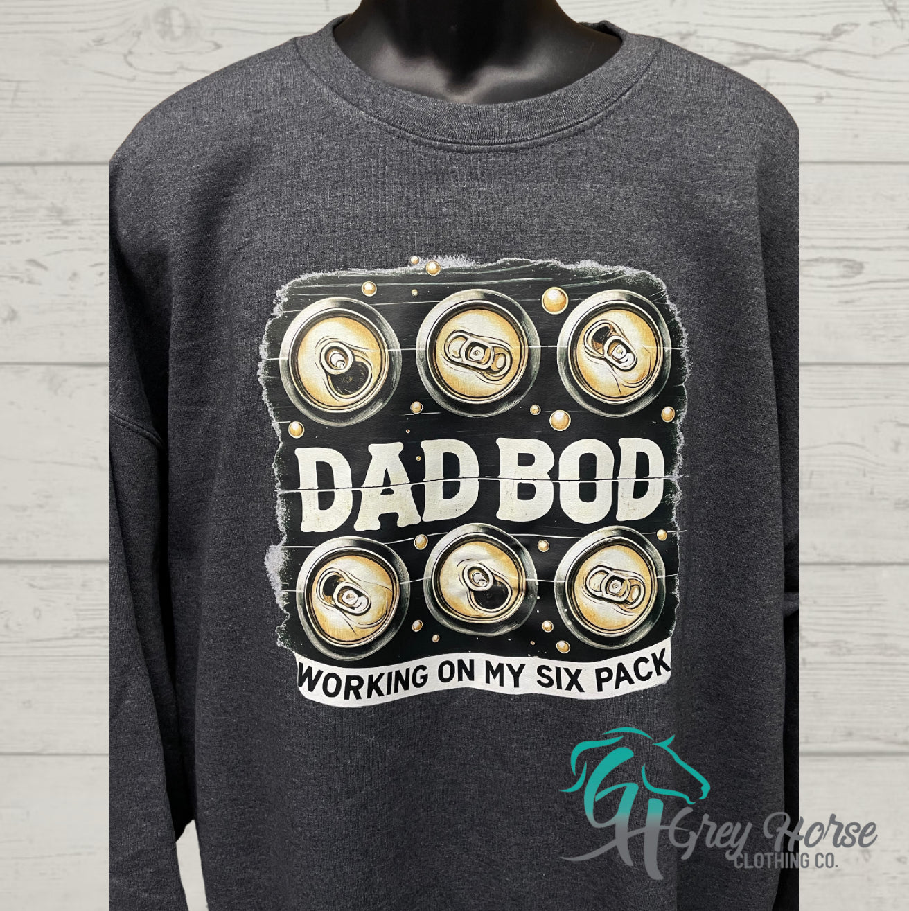 GH Adult Crewneck - Dark Heather Blue, Dad Bod
