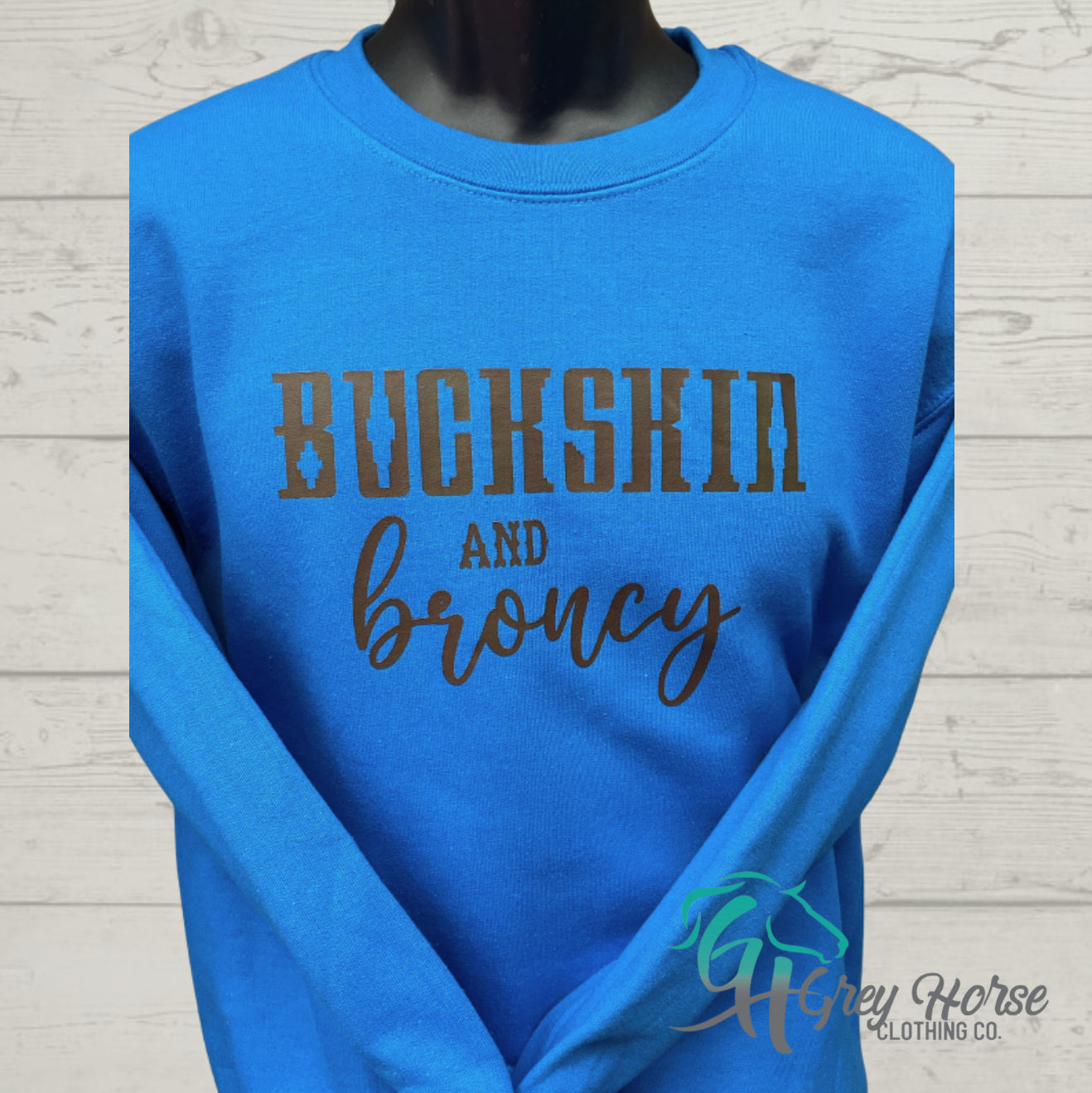 GH Adult Crewneck - Royal Blue, Buckskin & Broncy