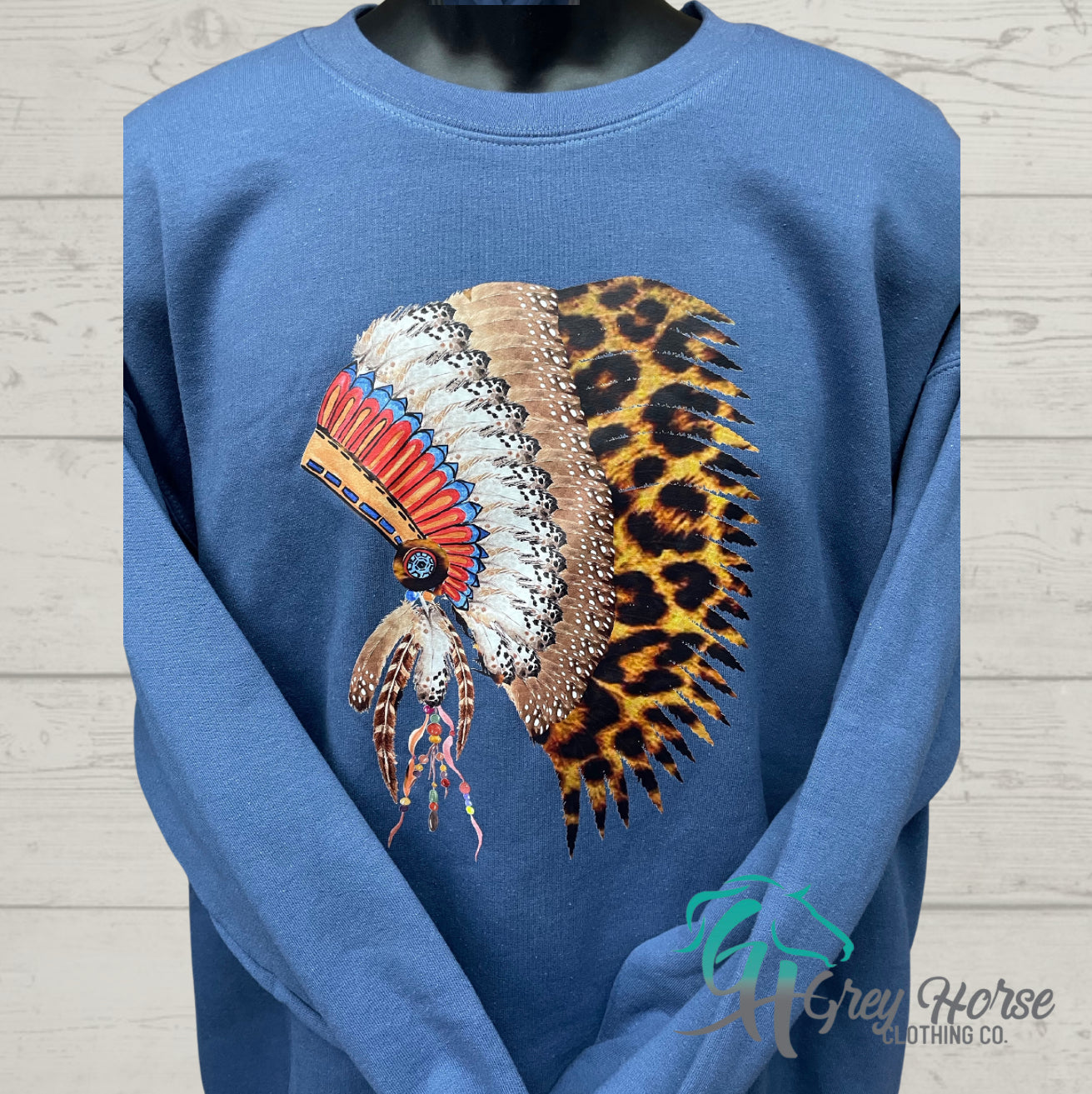 GH Adult Crewneck - L Blue, Headdress