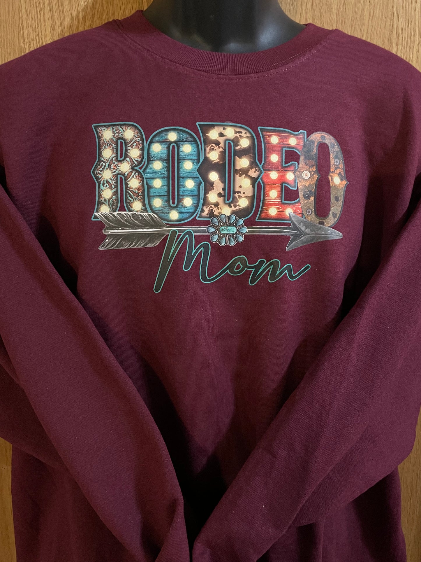 GH Adult Crewneck - Burgundy, Rodeo Mom