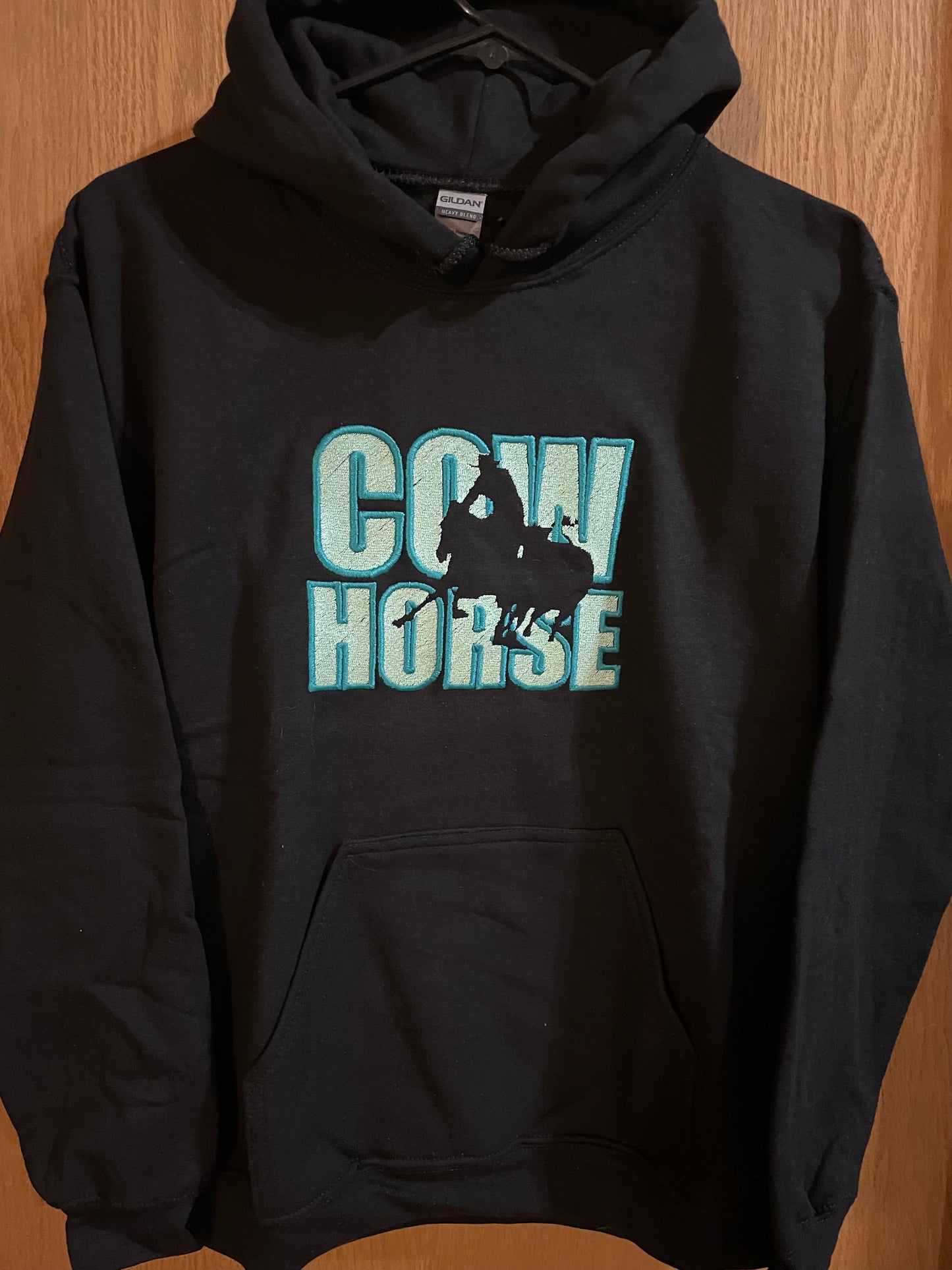 GH Adult Hoodie - Cow Horse (Black/Teal)