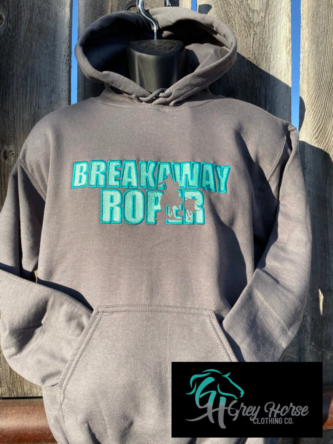 GH Adult Hoodie - Breakaway Roper (Grey/Teal)