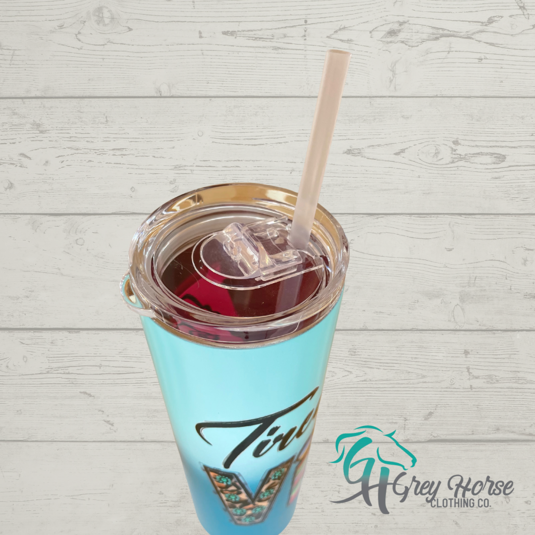 GH 20oz Skinny Tumbler - Blue Teal - Tired Mom Vibes