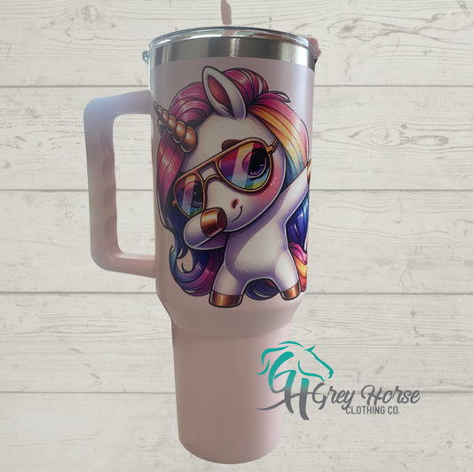 GH 40oz Tumbler - Pale Pink - Unicorn Attitude