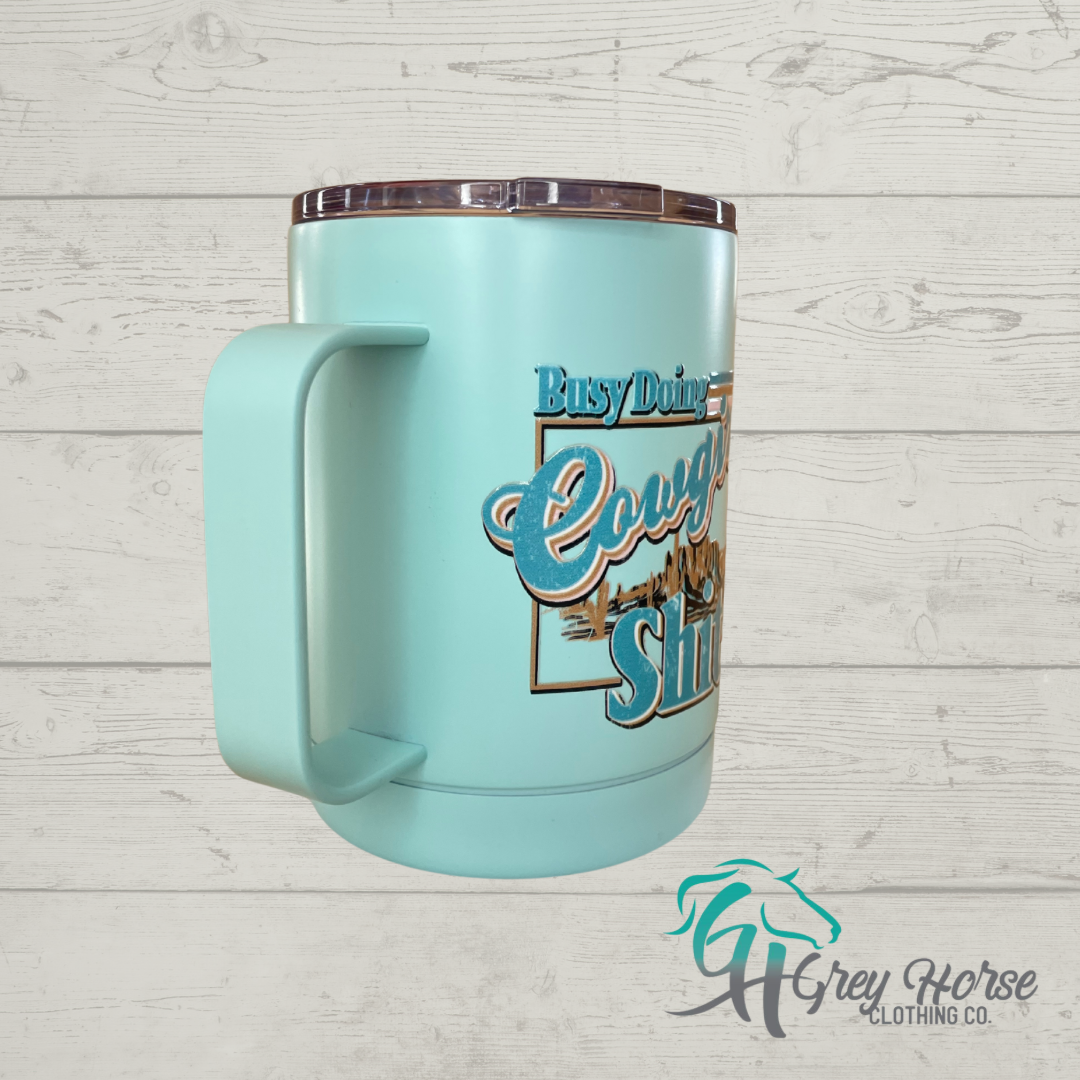 GH 12oz Travel Mug - Teal - Cowgirl Shit