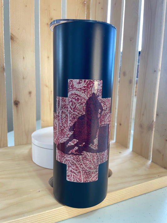 GH 20oz Tumbler - Black - Burgundy Barrel Racer