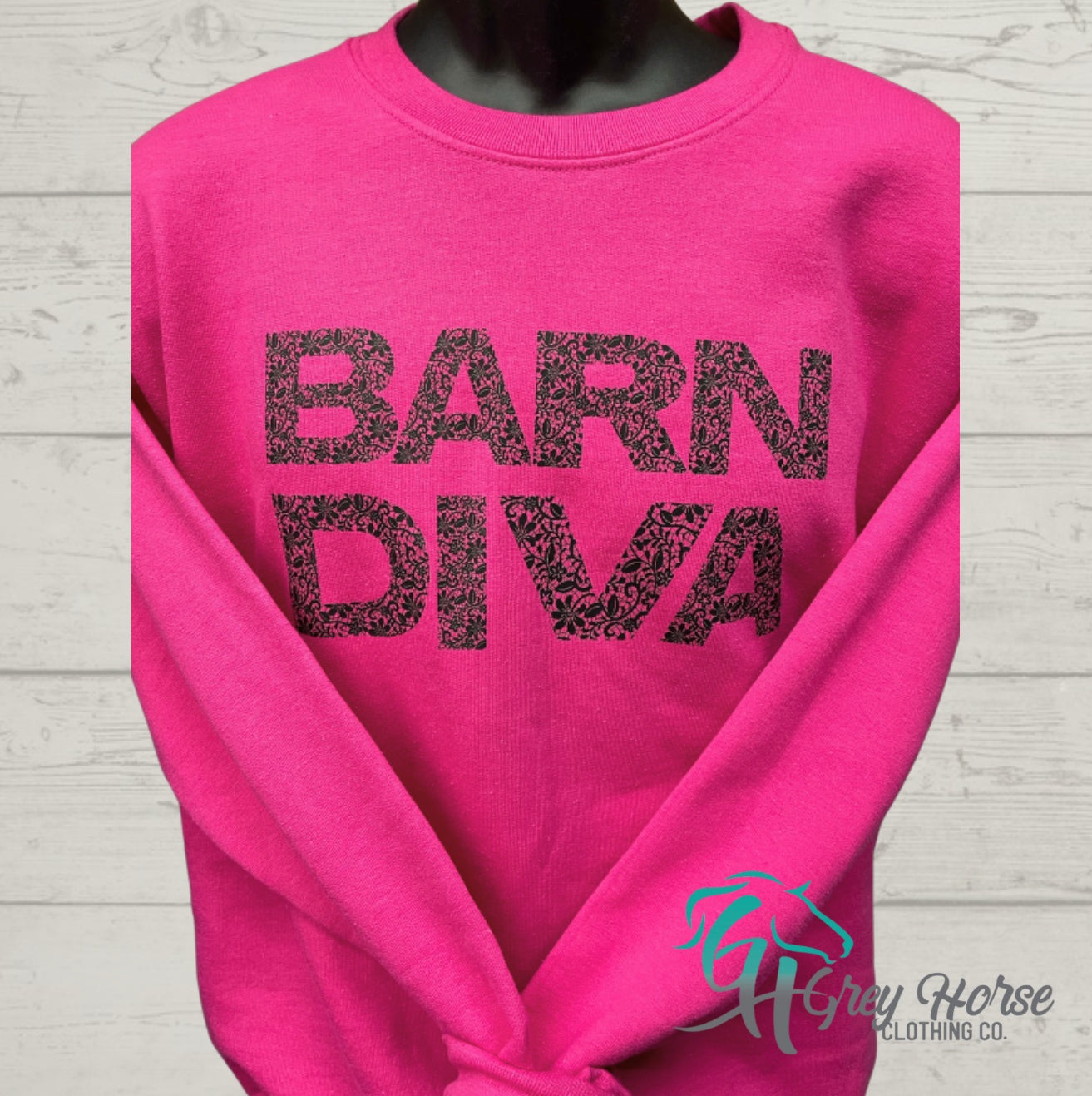 GH Adult Crewneck - S Heliconia Pink, Barn Diva