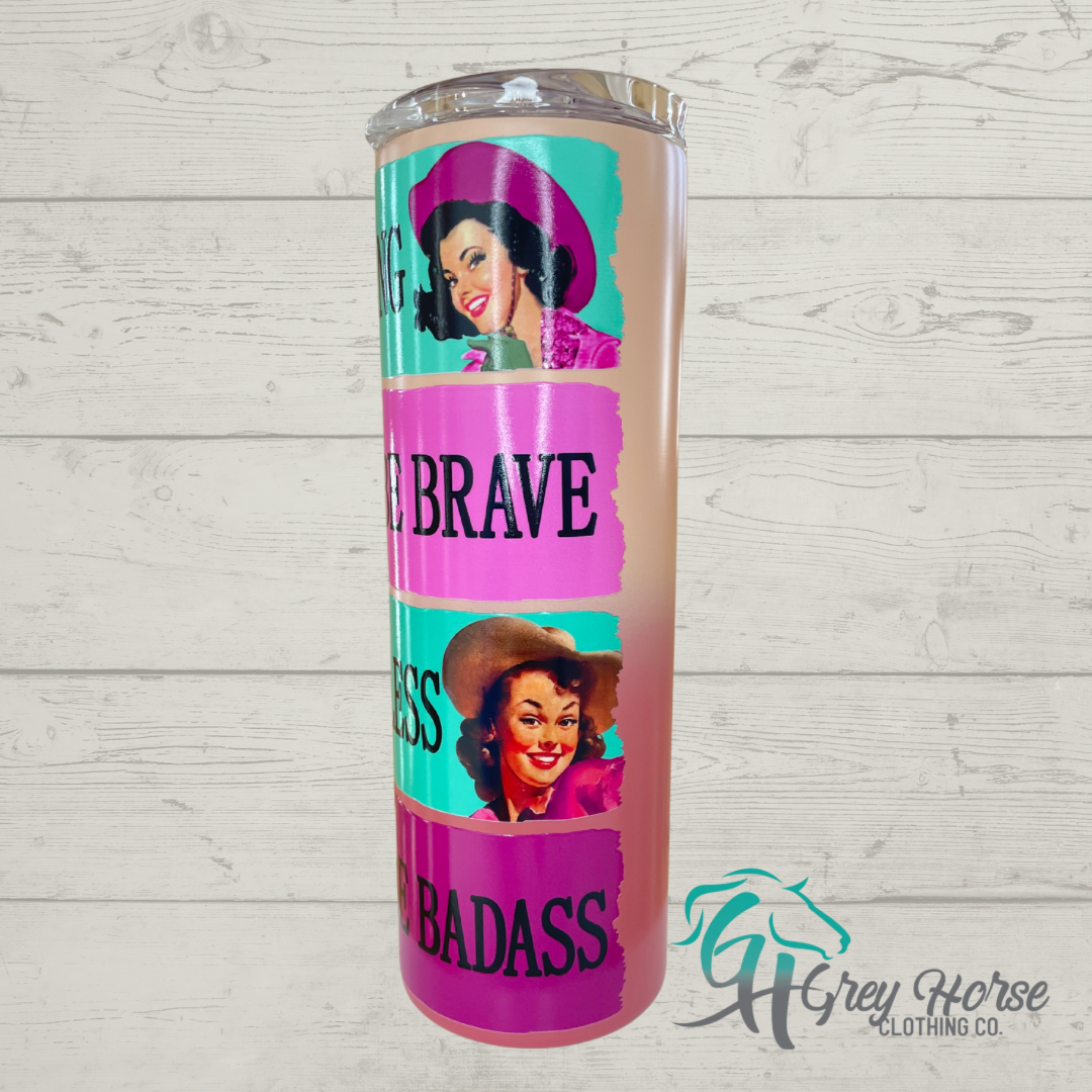 GH 20oz Skinny Tumbler - Ombre Pink - Be Badass