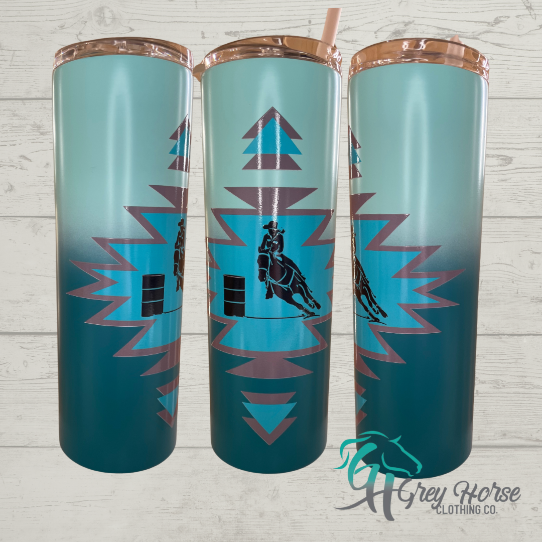 GH 20oz Tumbler - Blue Ombré- Southwest Barrel Racer