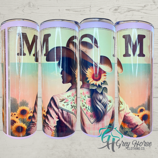 GH 20oz Skinny Tumbler - Pink - Sunrise Cowgirl Mama