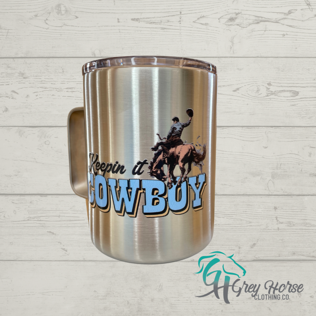 GH 12oz Travel Mug - Stainless Steel - Keepin It Cowboy