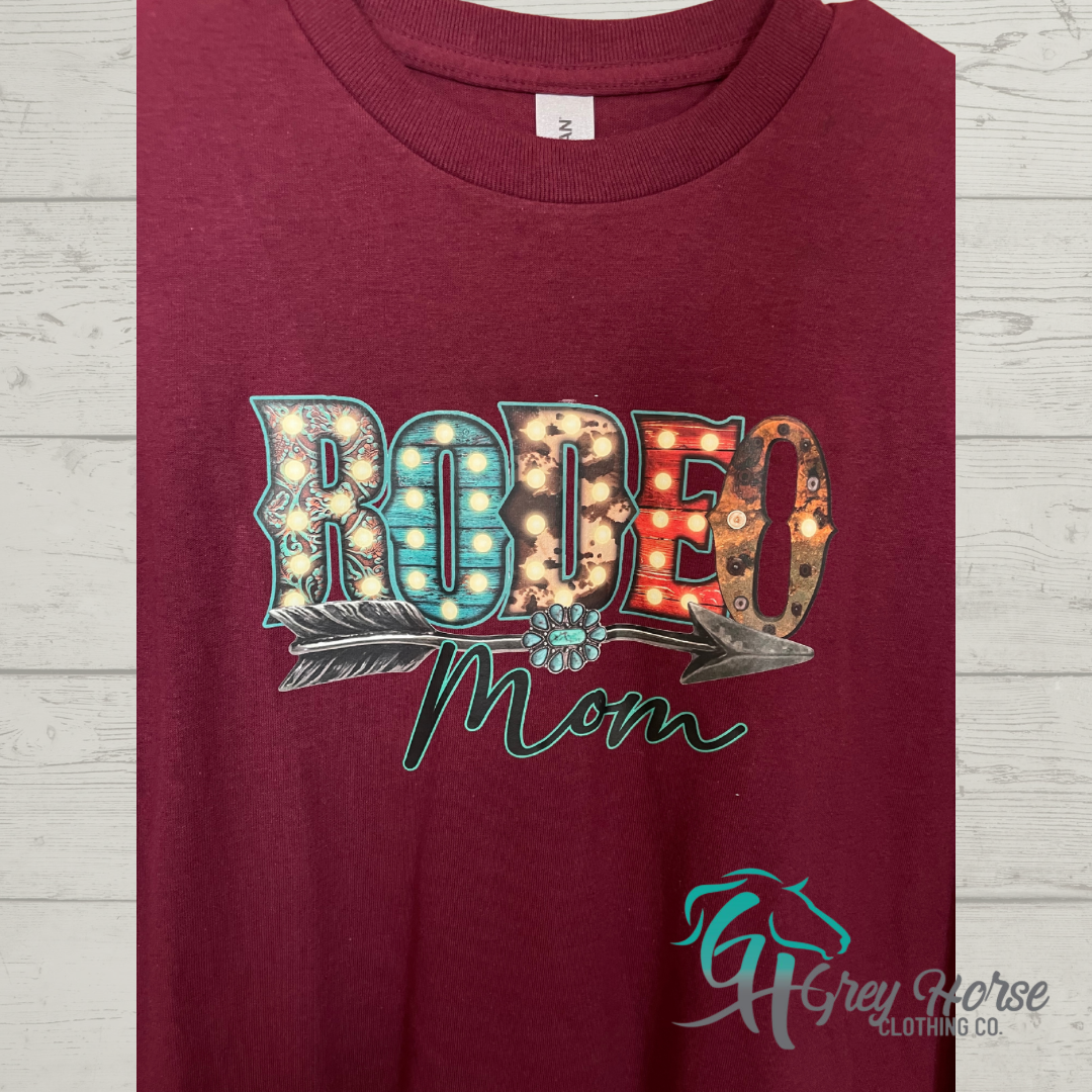 GH Adult Tshirt - M Burgundy, Rodeo Mom Lights