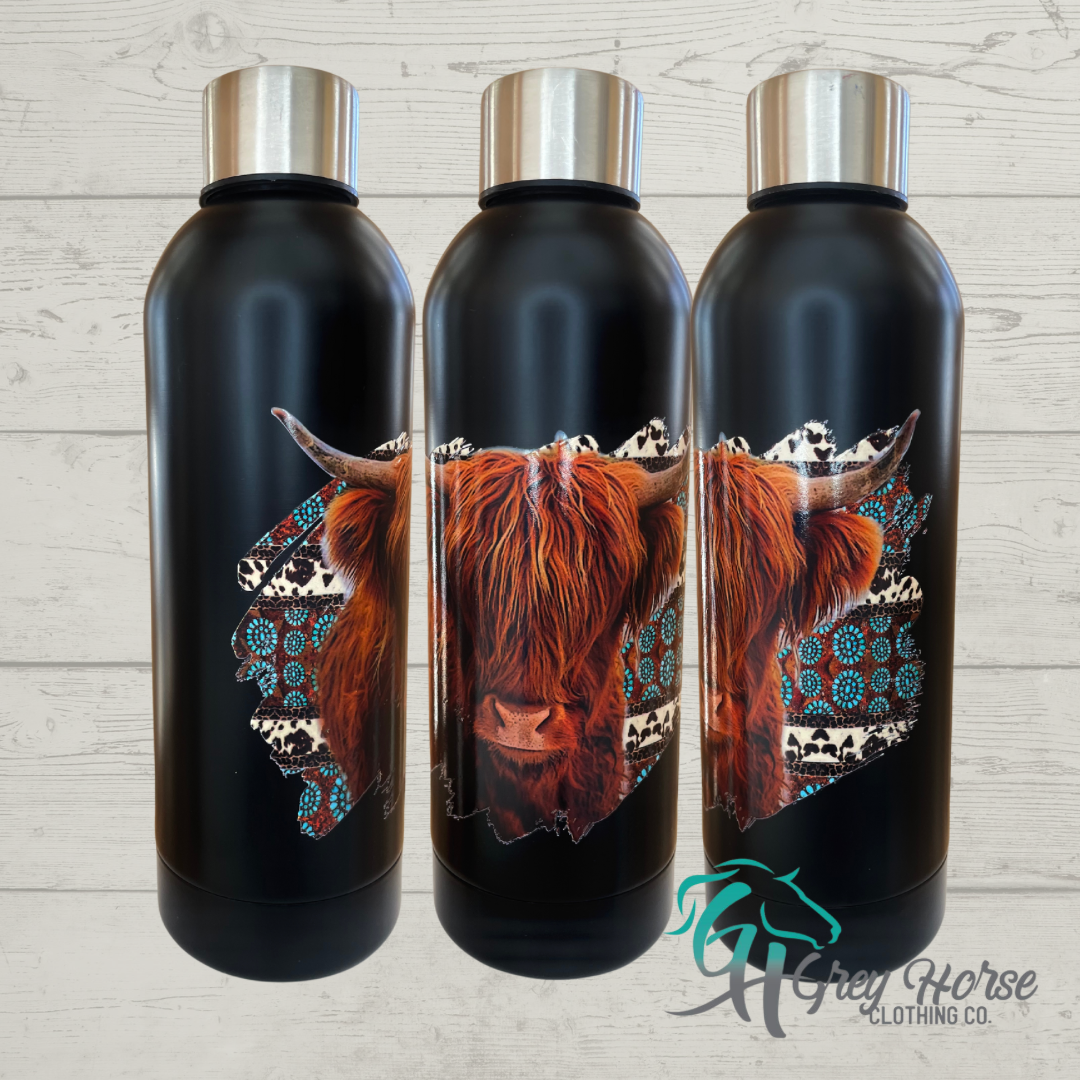 GH 17oz Water Bottle - Black - Turquoise Highland