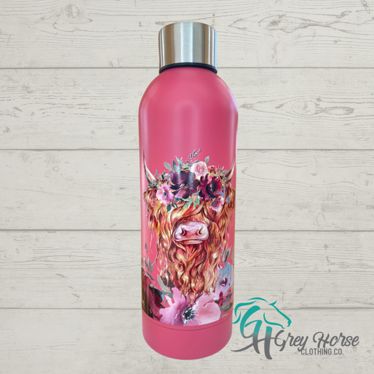 GH 17oz Water Bottle - Dark Pink - Highland Roses