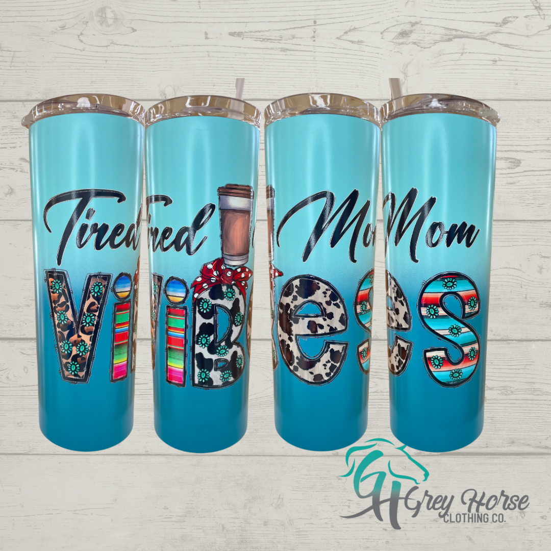 GH 20oz Skinny Tumbler - Blue Teal - Tired Mom Vibes