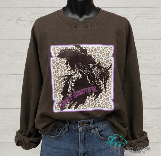 GH - Crazy Beautiful Western Crewneck Sweatshirt