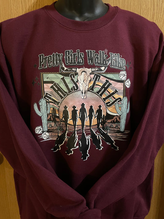 GH Adult Crewneck - Burgundy, Pretty Girls