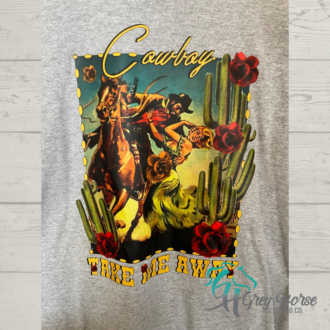 GH Adult Tshirt - M Grey, Cowboy Take Me Away