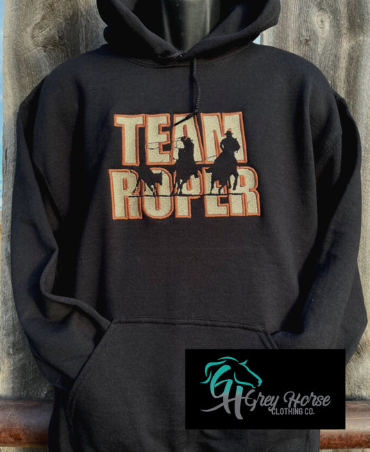 GH Adult Hoodie - Team Roper (Black/Tan)