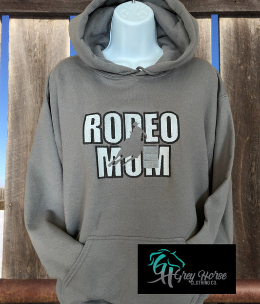 GH Adult Hoodie - Rodeo Mom - Barrels (Grey/Silver)