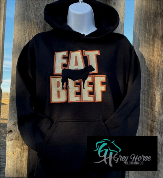 GH Adult Hoodie - Eat Beef (Black/Tan)